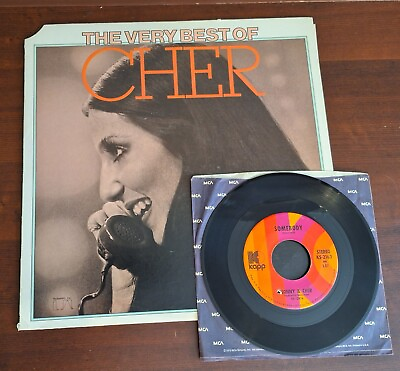 #ad The Very Best Of Cher Vinyl 33 LP And 45 Single Somebody Cowboys Work $9.99