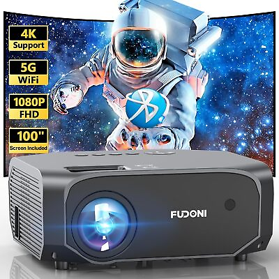 #ad #ad 12000 Lumens 4K 1080P Projector WiFi Bluetooth Mini LED Home Theater with Screen $109.99