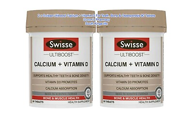 #ad 2 x Swisse Ultiboost Calcium Vitamin D Teeth Bone amp; Osteoporosis 90 Tablets AU $35.95