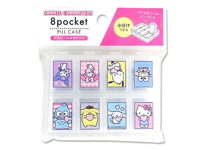 #ad 1PC Sanrio Characters Hello Kitty My Melody Kuromi 8 Pocket Pill Case US Seller $8.99