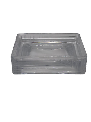 #ad Rectangle Clear Glass Soap Dish Heavy Soap Holder for Bathroom Sink and Kitchen $6.89
