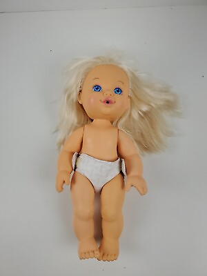 #ad HASBRO 1989 BABY UH OH Drink Wet Baby Doll with Diaper Vintage $5.00