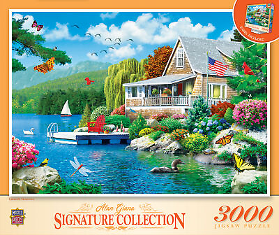 #ad MasterPieces Signature Collection Lakeside Memories 3000 Piece Jigsaw Puzzle $39.99