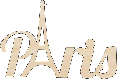 #ad Eiffel Tower Laser Cut Out Unfinished Wood Craft Shape WLD95 $60.29
