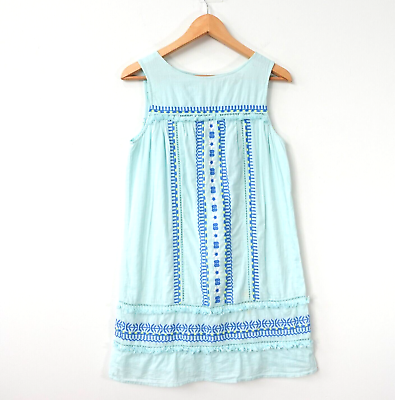#ad Vineyard Vines Dress Girl XS Blue Mini Floral Tank Sundress Light Summer Boho 2 $18.88