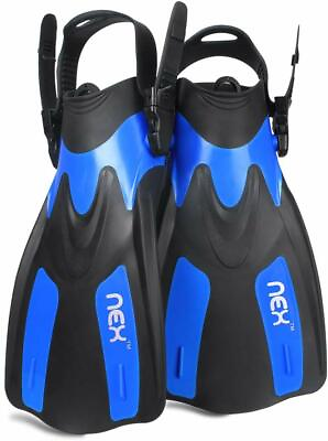 #ad NEX Adjustable Diving Fins Short Snorkeling Swim Fins Foot Fins Flippers Adult $16.99