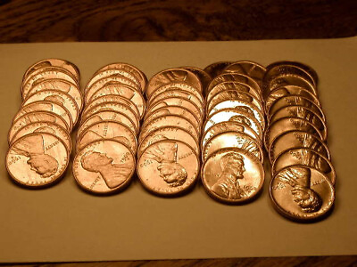 #ad Full 50pc Roll 1960 D Small Date Gem BU Uncirculated Red Memorial Lincoln Cent#5 $14.95