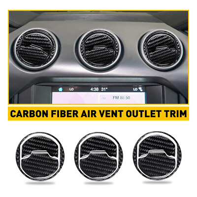 #ad Carbon Fiber Vent Air Dashboard Outlet Cover For Trim Ford Mustang 2015 2019 $11.99