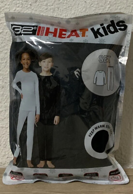 #ad 📀 32 Degrees Heat Kids Base Layer Top amp; Leggings Set M Black $14.90