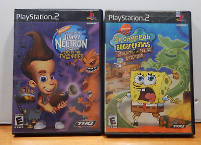 #ad Nickelodeon PS 2 Lot Jimmy Neutron Twonkies amp; Spongebob Dutchman Playstation 2 $14.00