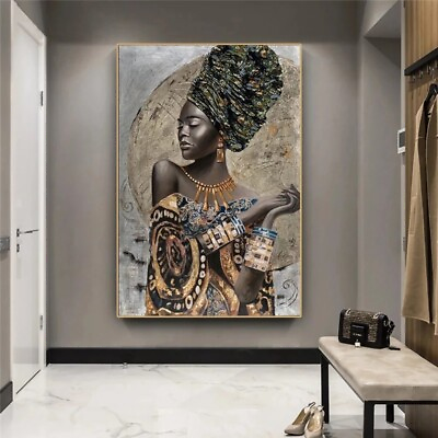 #ad Graffiti Art African Black Woman Posters And Print Abstract Girl Canvas Painting $17.99