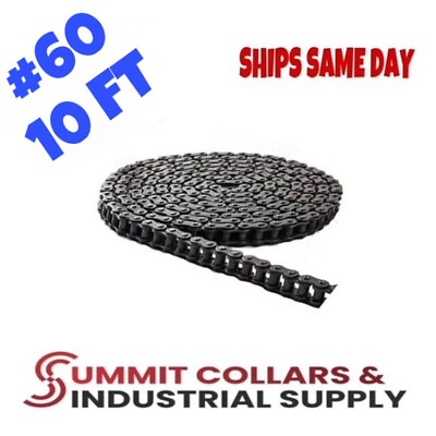 #ad #60 Roller Chain 10 Feet with 2 Connecting Links SHIPS SAME DAY $31.20