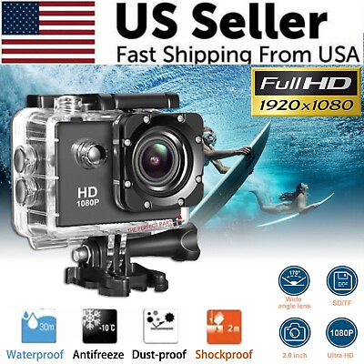 #ad 4K Action Sport Waterproof Camera 20 MP Recorder HD 1080P Camcorder Video 170° $15.79