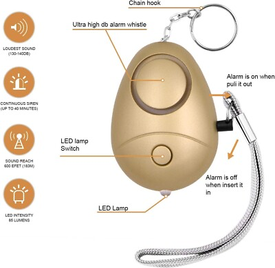 #ad 💥 4 PK KOSIN Safe Sound Personal Security 140DB Alarm w LED Light NEW 💥 $13.95