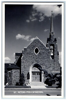#ad Helena Minnesota MN Postcard RPPC Photo St. Peters Pro Cathedral 1952 Vintage $29.95