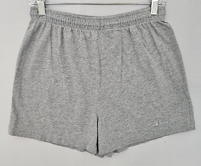 #ad Champion Gym Shorts Womens Medium Gray Drawstring Active 26W Inseam 2.5 $14.88