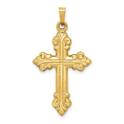#ad 14K Gold Polished Cross Budded Pendant 1.5 in $383.70