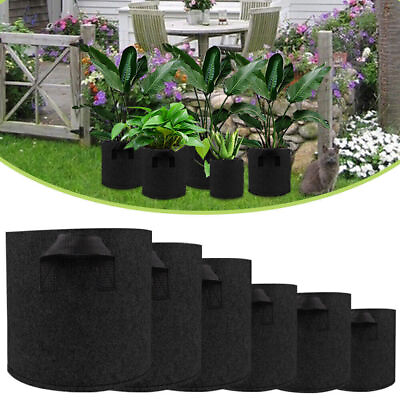 #ad 1 3 5 7 10 15 20 30 50Gallon Fabric Root Pots Home Garden Smart Plant Grow Bags $22.39