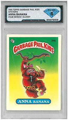 #ad 1985 Garbage Pail Kids ANNA BANANA #34B Series 1 Glossy 💎 DSG 6 EX NM $44.55