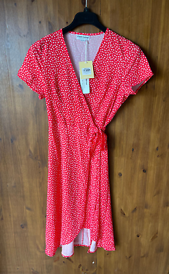 #ad Wrap Midi Dress Red Ditsy Print Penelope CHARLIE HOLIDAY UK 12 🥻 BNWT RRP £74 GBP 11.95
