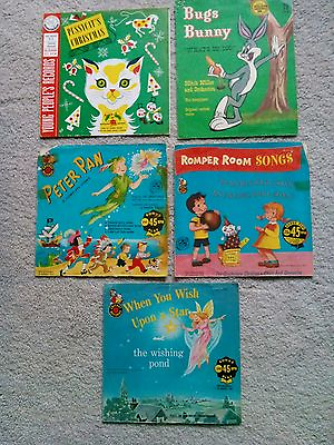 #ad Lot of 5 Children#x27;s Records SLEEVES ONLY Bugs Bunny Peter Pan Romper Room $5.60