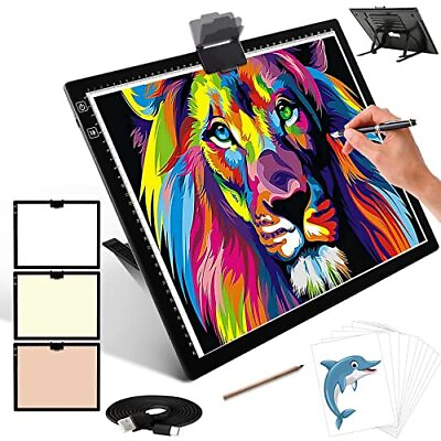 #ad A3 Tracing Light Box A3 LED Light Pad with 3 Colors Mode Stepless Dimmable a... $105.96