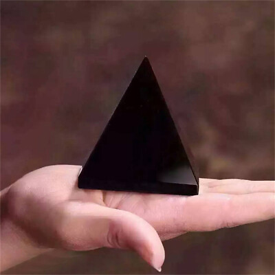 #ad Heka Naturals Polished Shungite Pyramid Healing Crystals Gemstone Home Decor $10.20