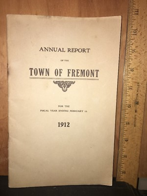 #ad Annual Report Town Of Fremont New Hampshire 1912 $61.14