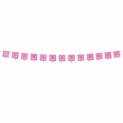 #ad 1st Birthday Pink Glitter Photo Garland Decoration Each $8.25