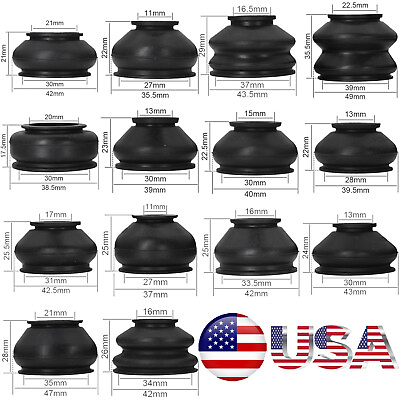 14pcs Universal Rubber Car Ball Joint Rubber Dust Boot Cover Track Rod End Set $13.99