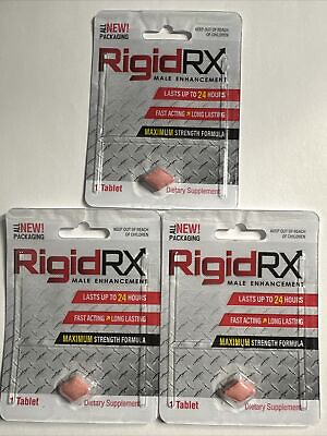 #ad 3 Male Enhancement Dietary Supplement RigidRx Made In Las Vegas Expiration 2 25 $24.99