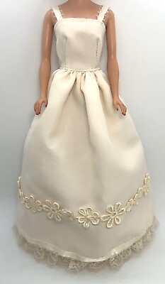 #ad Vintage Off White Wedding Dress For Barbie or Midge Homemade Handmade No Doll $10.00
