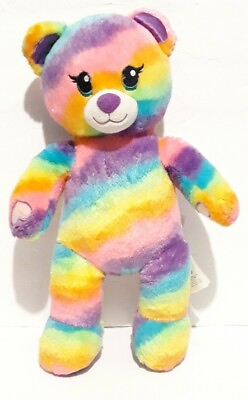 #ad Build A Bear Rainbow Bear Plush Multicolor Stuffed Animal BABW Workshop $14.39