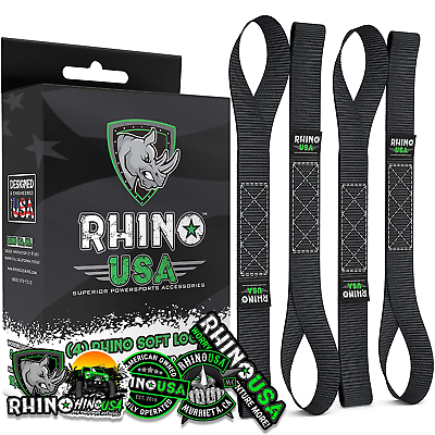 #ad Rhino USA Soft Loop Motorcycle Tie Down Straps 4 Pack $12.99
