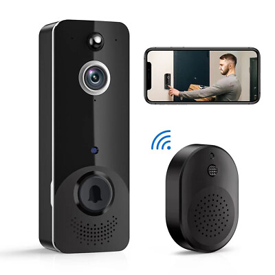 #ad WiFi Video Doorbell Camera with Chime Wireless 2 Way Audio Motion Detection H4C2 $30.73