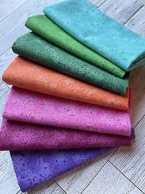 #ad 7 Fat Quarter Bundle Rainbow Splatter FREE SHIPPING quilting cotton $22.98