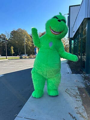 #ad 6.5ft Inflatable Mascot Costume Adults Green Monster Long Plush Fursuit 200cm $499.99