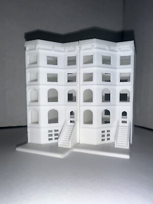 #ad Z Scale Townhouse 2 Pack City Buildings 1:220 White Unpainted Urban Scenery $15.90
