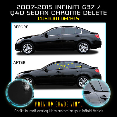 #ad #ad Fit 07 15 Infiniti G35 G37 Q40 Sedan Window Chrome Delete Blackout Glossy Black $32.50
