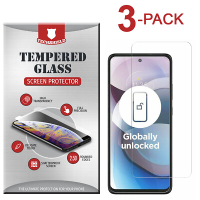 #ad #ad 3 Pack Tempered Glass Screen Protector Film For Motorola Moto One 5G Ace $3.95