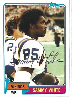 #ad Sammy White 1981 Topps autographed football card #183 Minnesota Vikings NFL $5.99