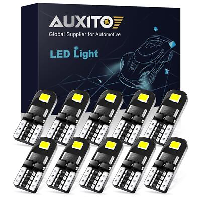 #ad 10Pcs AUXITO T10 194 168 W5W SMD LED White CANBUS Error Free Wedge Light Bulb R $7.59