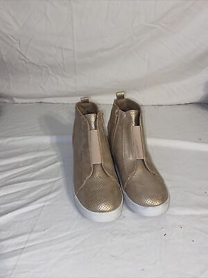 #ad Mia Big Girls Kids Shoes Shiny Gunmetal High Top Ankle Boots Size 3M Side Zip $22.99