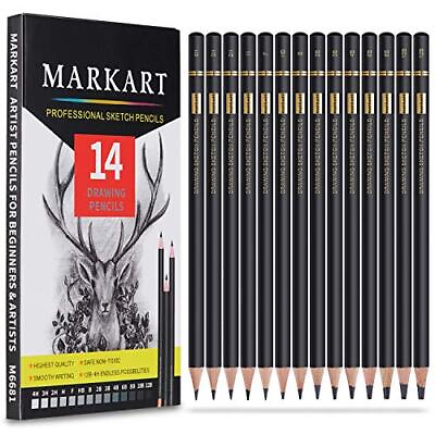 #ad Professional Drawing Sketching Pencil Set 14 PiecesGraphite 12B 4H Id... $10.77