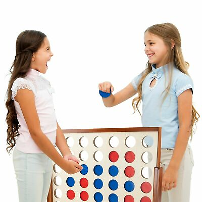 #ad Giant Huge 4 in a Row Wooden Game 2 Player Kids Adults Indoor Outdoor Fun $85.99