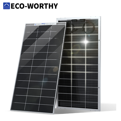 #ad ECO WORTHY Bifacial 200W Watt 12V Solar Panel Mono HighEfficiency PV for Sunshed $135.99