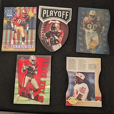 #ad JERRY RICE INSERT DIE CUT 5 CARD LOT ALL SAN FRANCISCO 49ERS $52.00