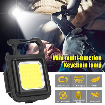 #ad 800 Lumens LED COB Mini Keychain Flashlights Bright Rechargeable Works Lamp Hot $3.76
