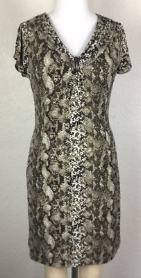 #ad Dana Buchman Womens Dress Size M Animal Print Knee Length Sleeveless Cocktail $23.89