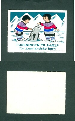 #ad Greenland. Poster Stamp 1960 MNG Aid To Children Seal.Children National Costume. $3.50